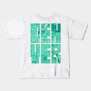 Denver, USA City Map Typography - Watercolor Kids T-Shirt